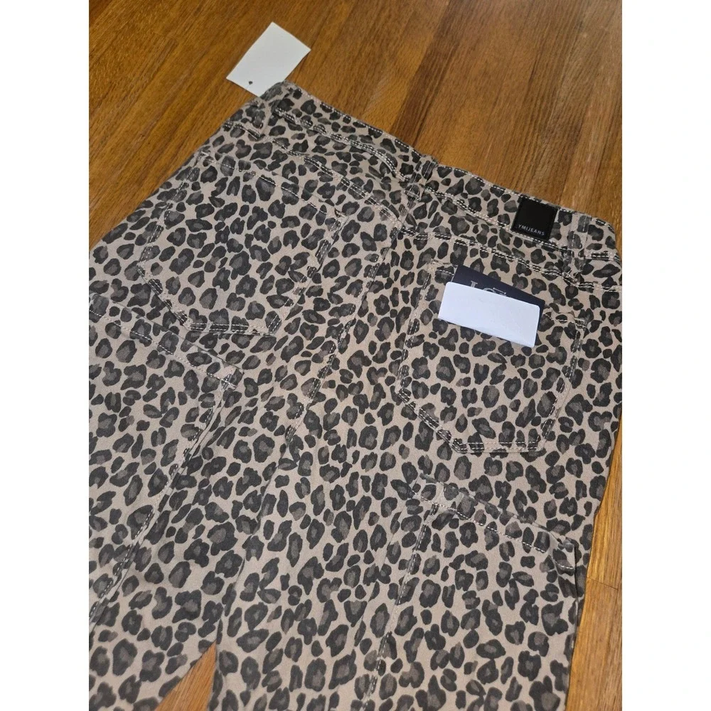 YMI Women 7/28 Brown Tan Bold‎ Cheetah Animal Print High Rise Skinny Ankle Jeans
